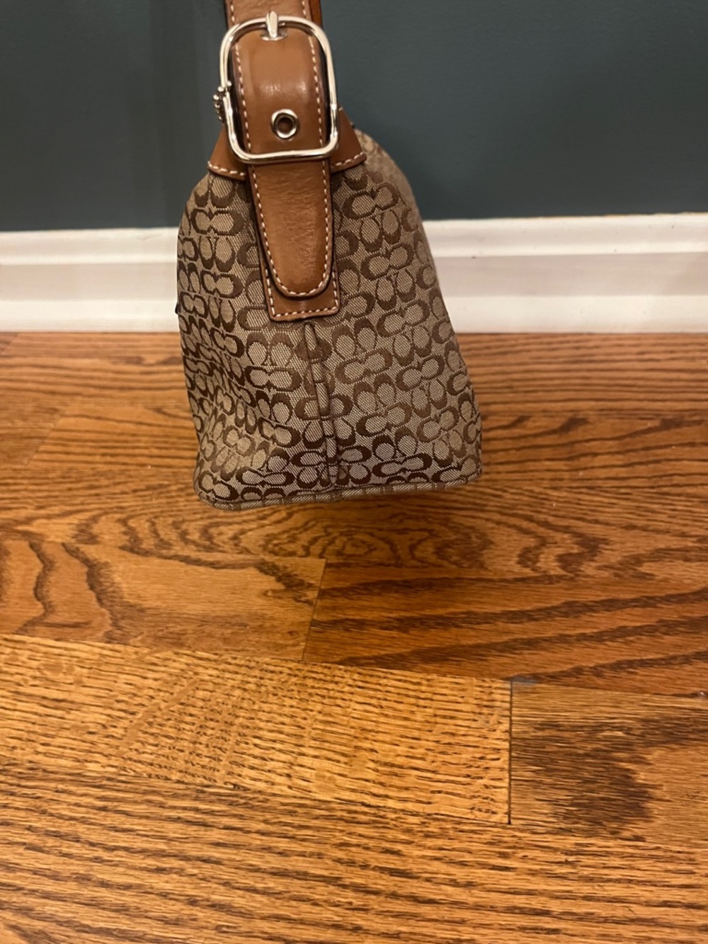 Vintage Coach Y2K Signature C Mini Hobo Demi Jacquard Canvas Shoulder Bag no6332 - Picture 3 of 11